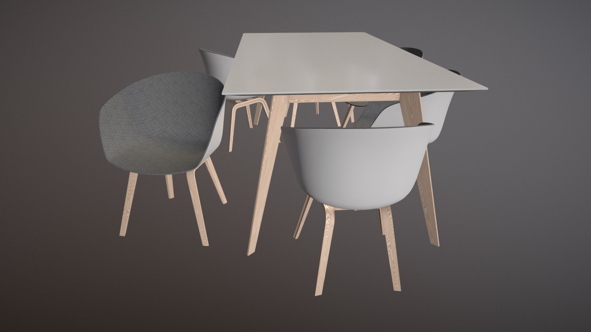 3D model Office Table And Chairs - This is a 3D model of the Office Table And Chairs. The 3D model is about a table with chairs around it.