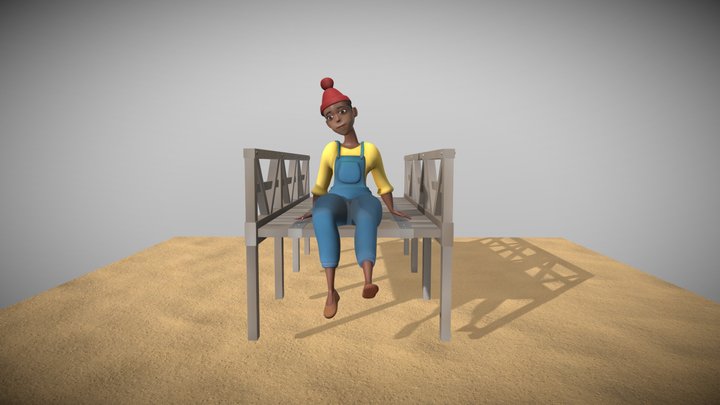 LADY SITTING POSE 3D Model