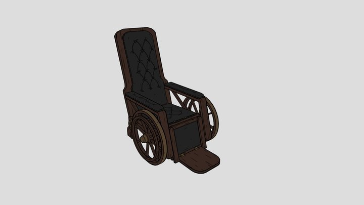 Stylized Wheelchair Low Poly Model 3D Model