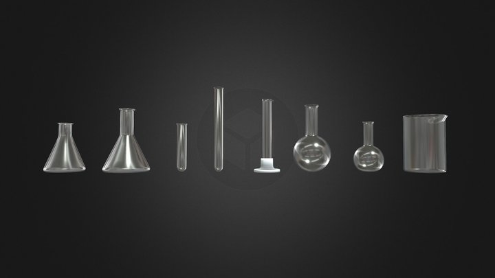 Chemical Test Tubes 3D Model