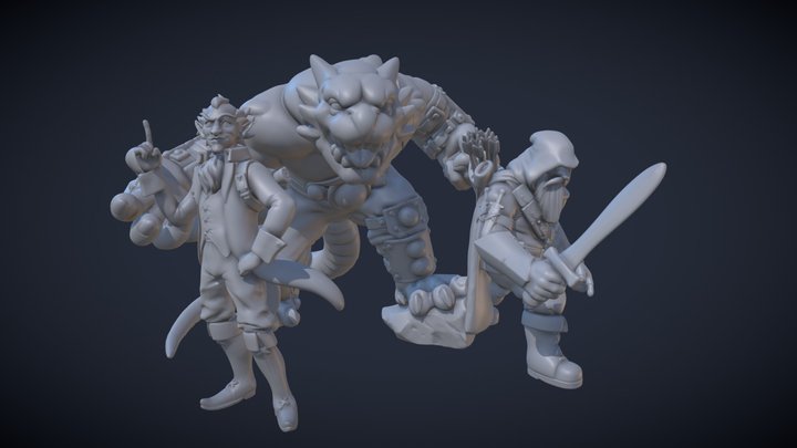 The Disgracefuls D&D Miniatures 3D Model