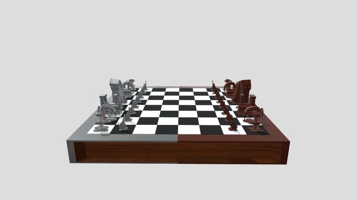 Industrial Revolution Chess Set 3D Model