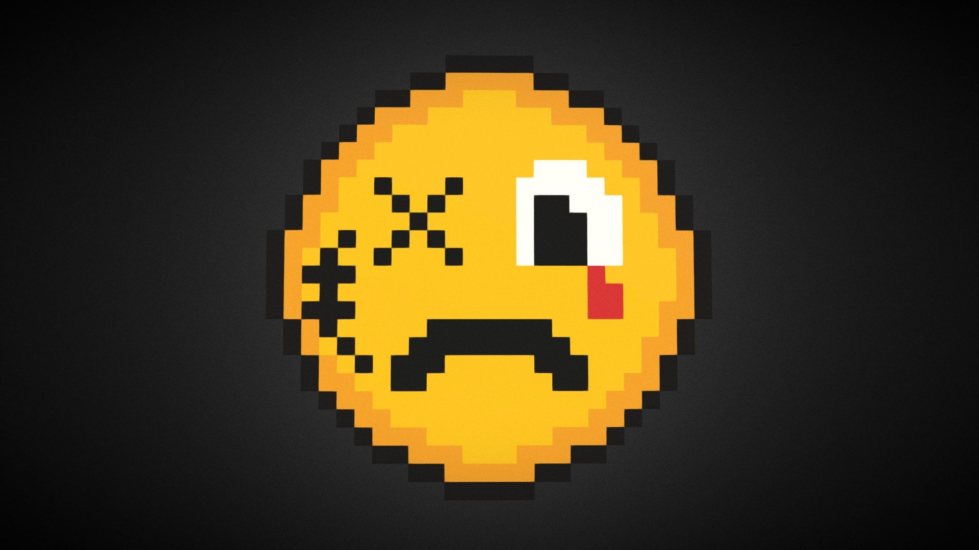 Emoji Punched Eye Face Pixel / Voxel Buy Royalty Free 3D model by Código Píxel (codigopixel
