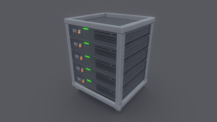 small server of base with azure land island – Free 3D Model STL