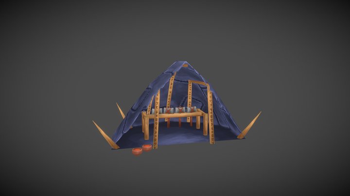 Primitive Militar Tent 3D Model