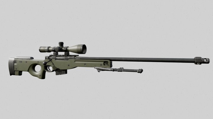 Counter Strike 2 AWP Sniper Rifle 3D Model