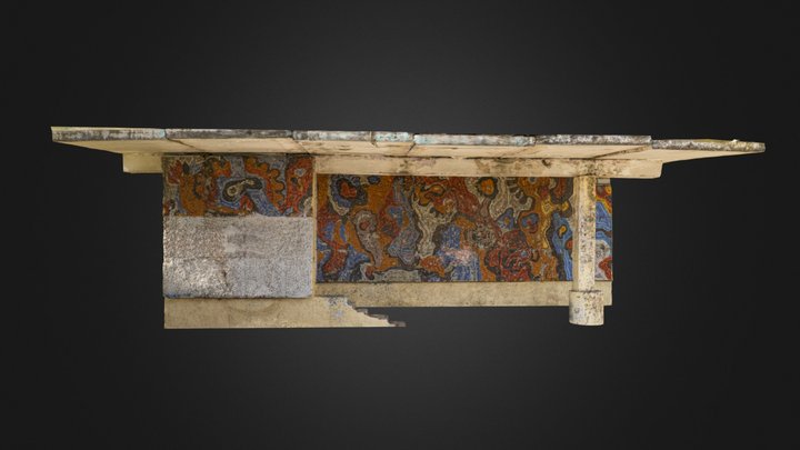 Mosaic bus stop Near Bazaluky, Ukraine 3D Model