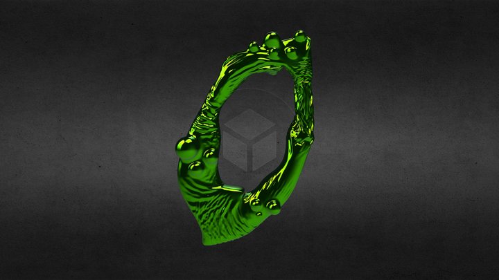 O letter - spooky typography 3D Model