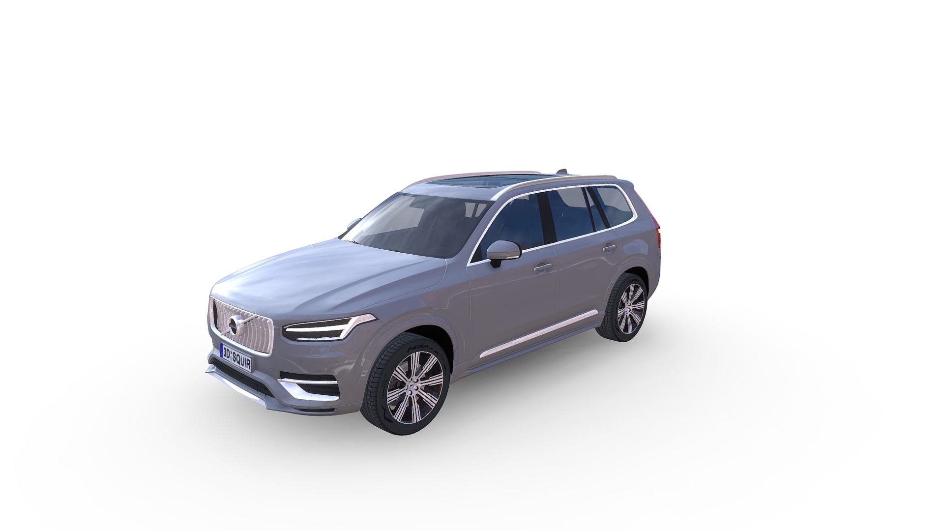 3D model Volvo XC90 2020 - This is a 3D model of the Volvo XC90 2020. The 3D model is about a silver car with a white background.