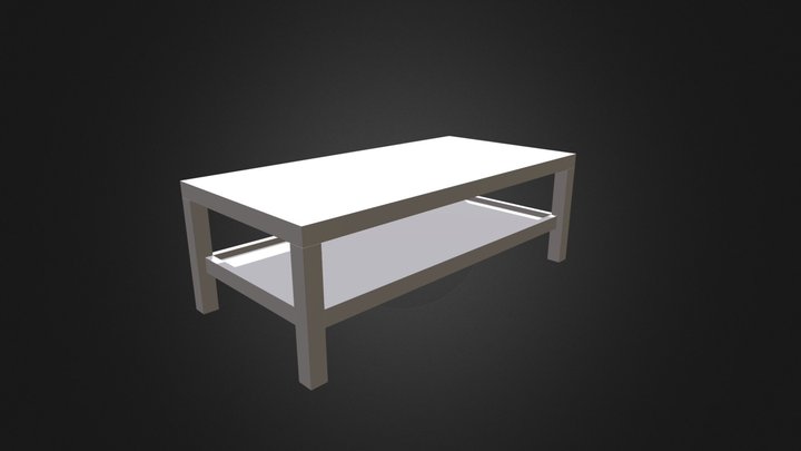White Rectangular Coffee Table 3D Model