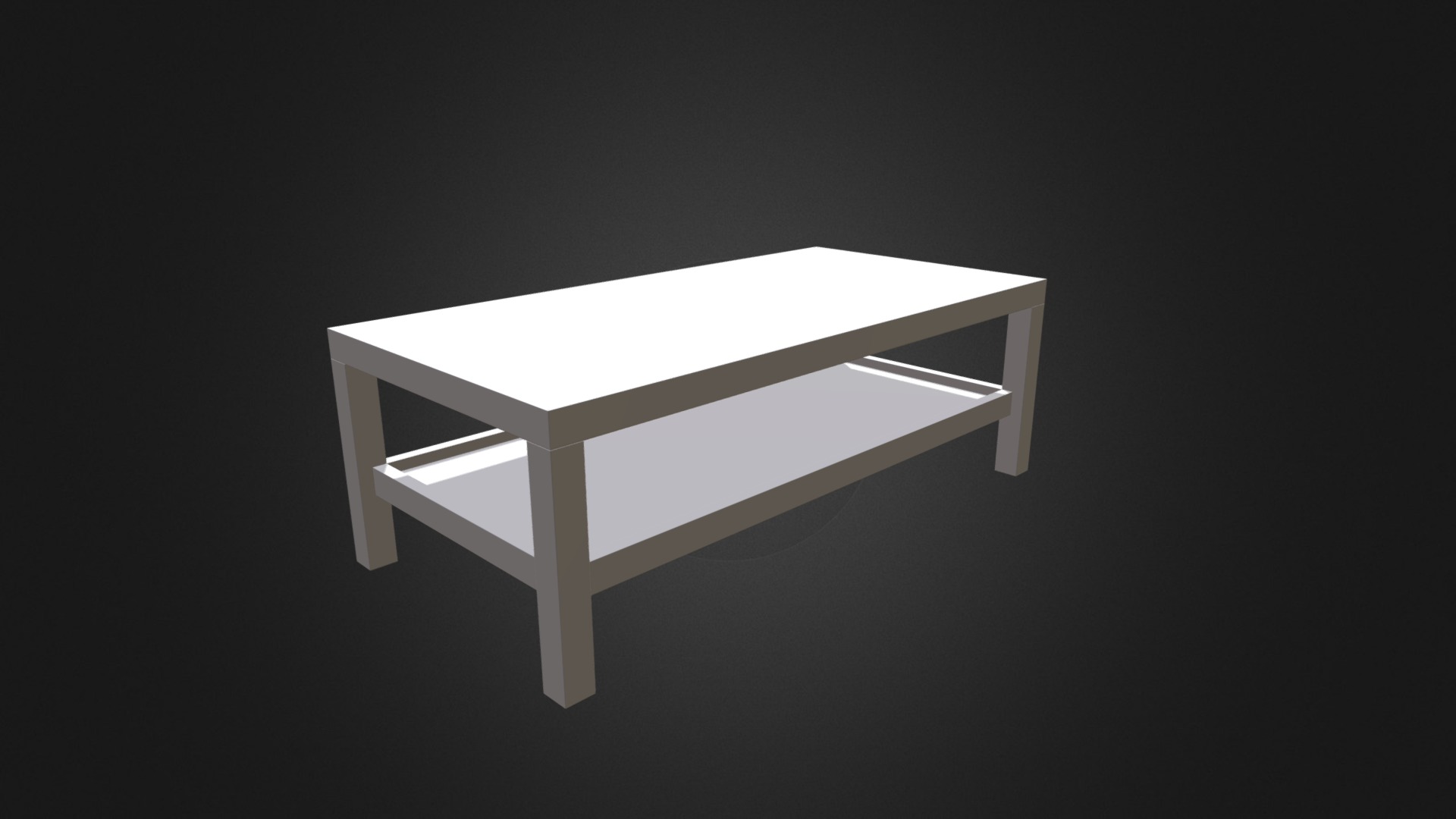 3D model White Rectangular Coffee Table - This is a 3D model of the White Rectangular Coffee Table. The 3D model is about a white table with a black background.