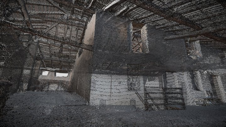 Villa with wood roof and slab 3D Model