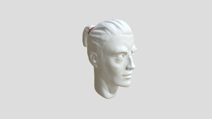 Stylized Human Face Sculpture 3D Model