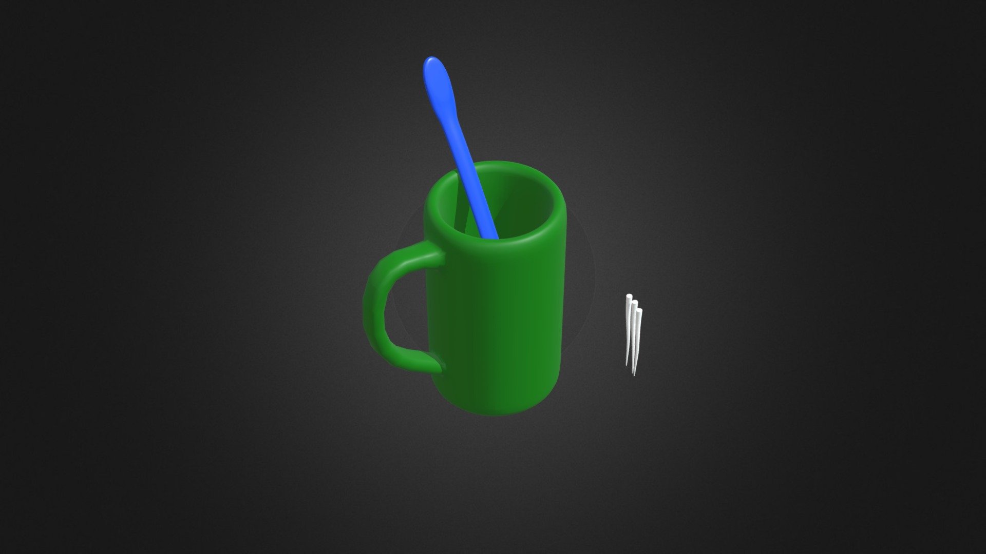 taza con cepillo de dientes