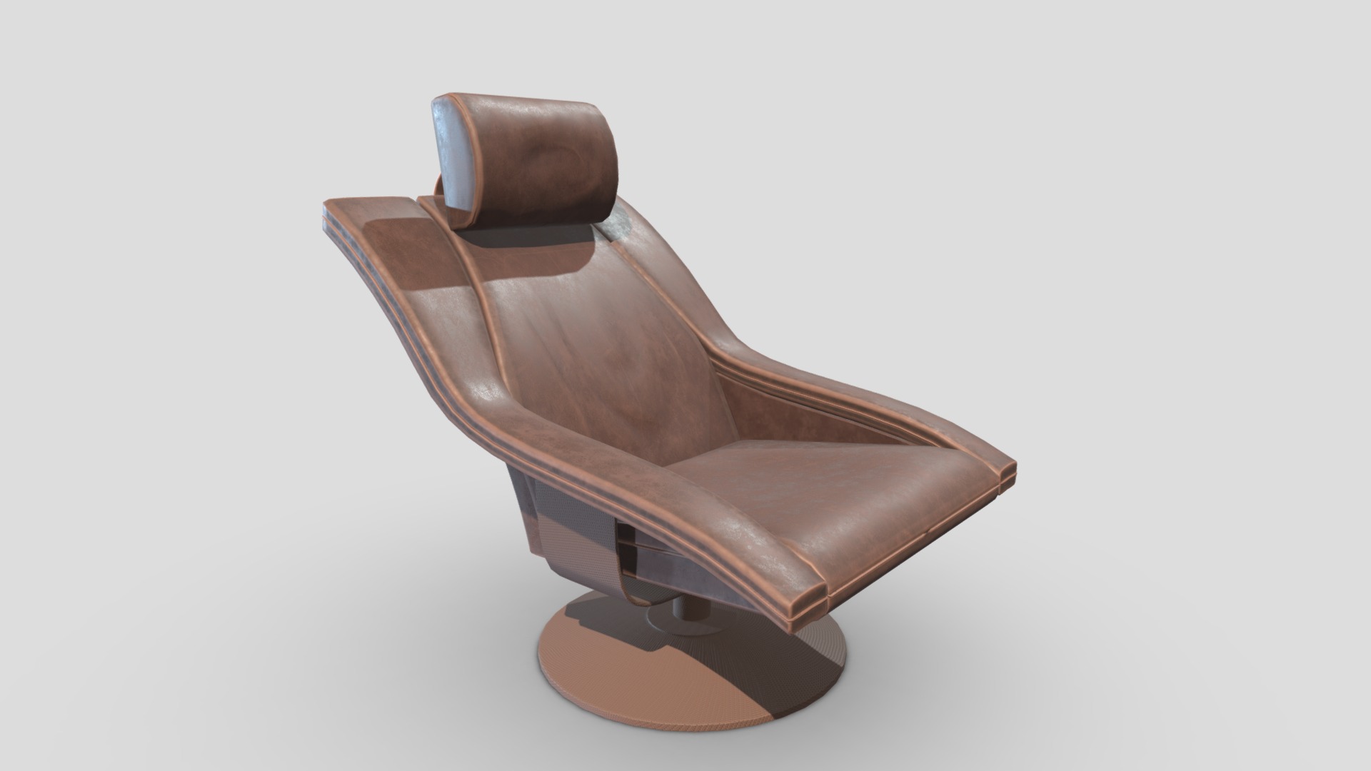 3D model Arm Chair 25 - This is a 3D model of the Arm Chair 25. The 3D model is about a brown boot with a white background.