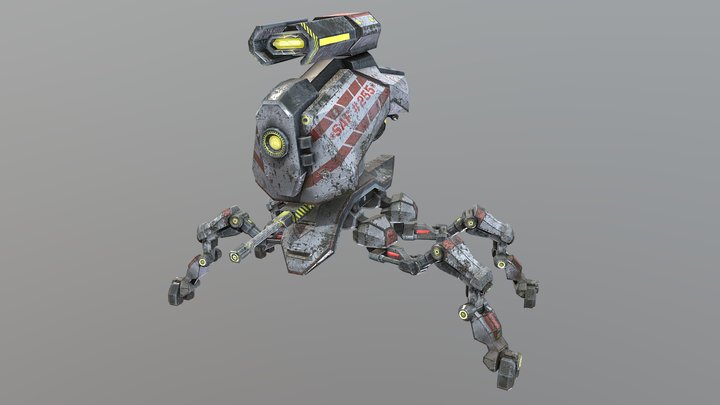 (Assignment Work) Damaged Sci-fi Mech 3D Model