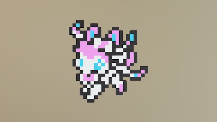 Pixel Sylveon 3D Model