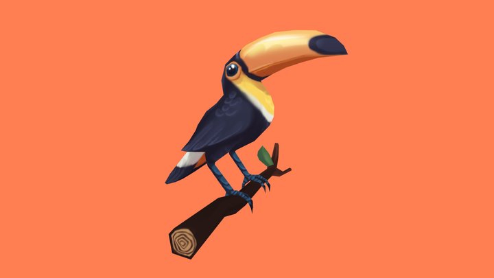 Low-poly Toucan 3D Model