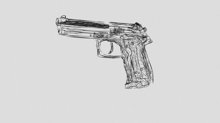 Beretta Drawing Concept 3D Model