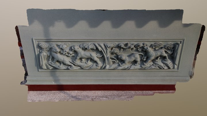 Xianse Temple Exterior Wall Relief 3D Model