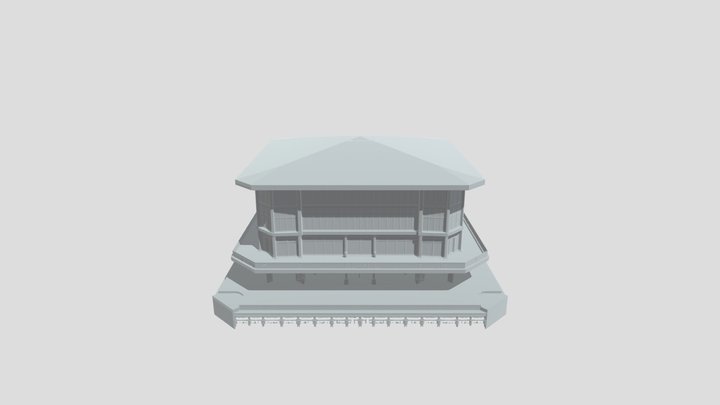 Realistic Modern Railway Station 3D Model