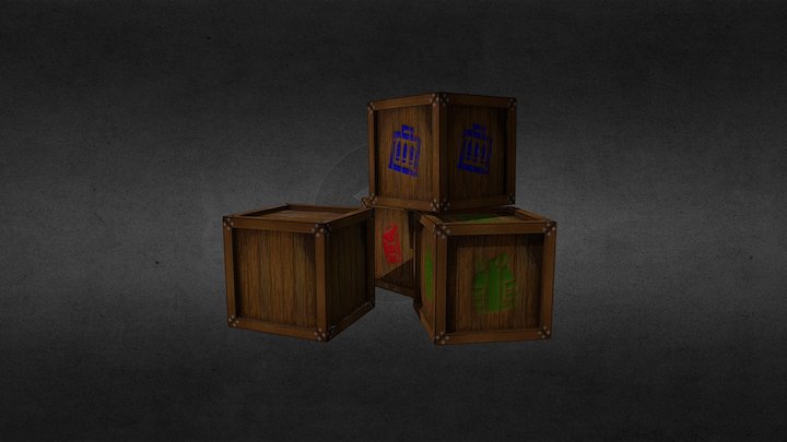 Closed Crates 3D Model