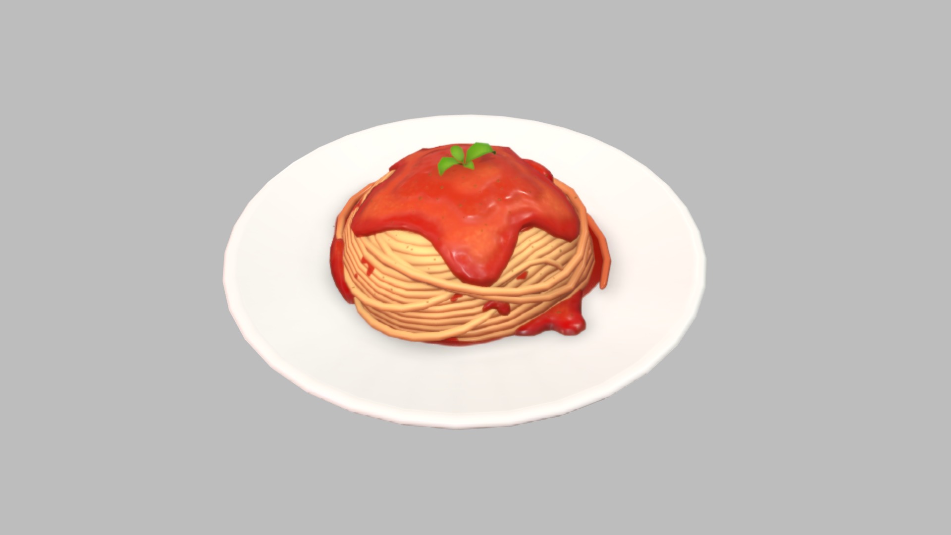 3D model Spagetti - This is a 3D model of the Spagetti. The 3D model is about a plate with food on it.