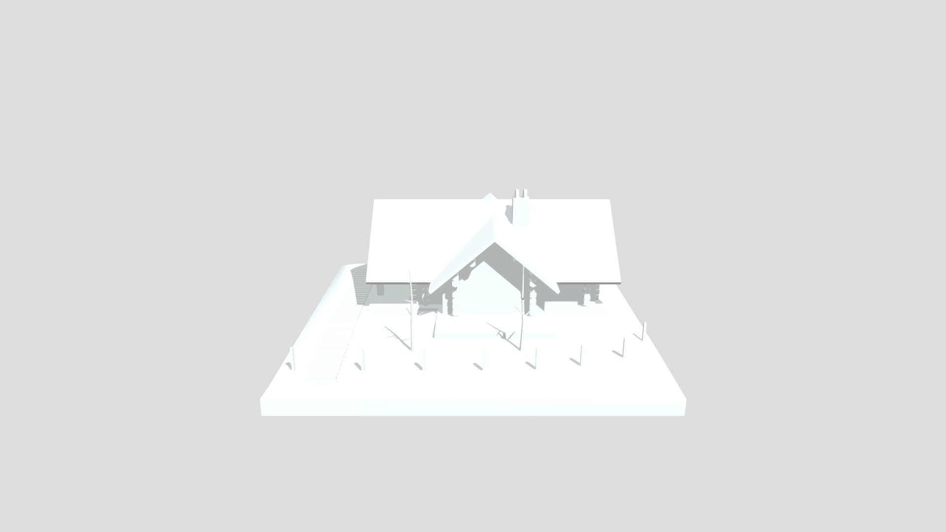 Log cabin scene from Poly by Google