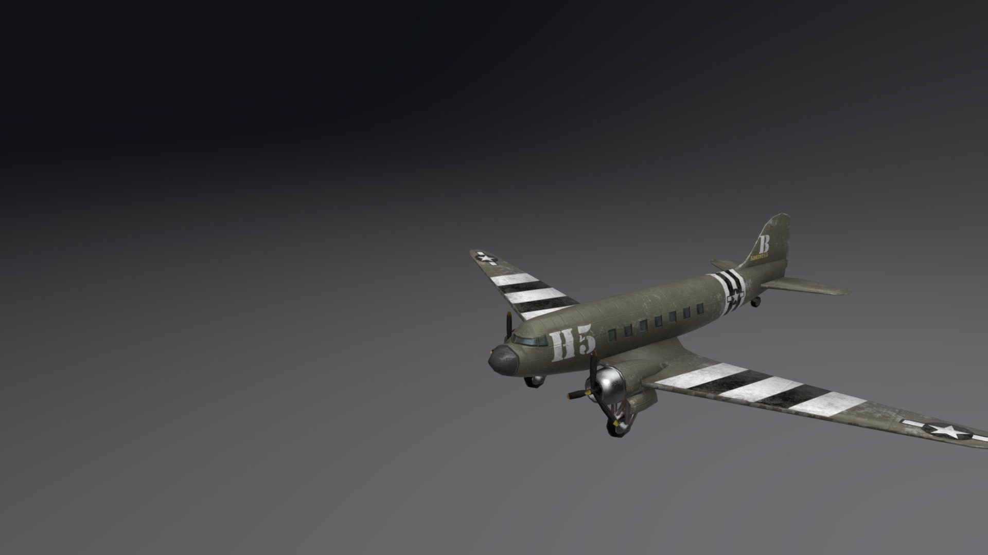 3D model Douglas DC-3 - This is a 3D model of the Douglas DC-3. The 3D model is about an airplane flying in the sky.