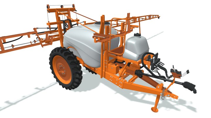 Trailed Farm Sprayer 3D Model