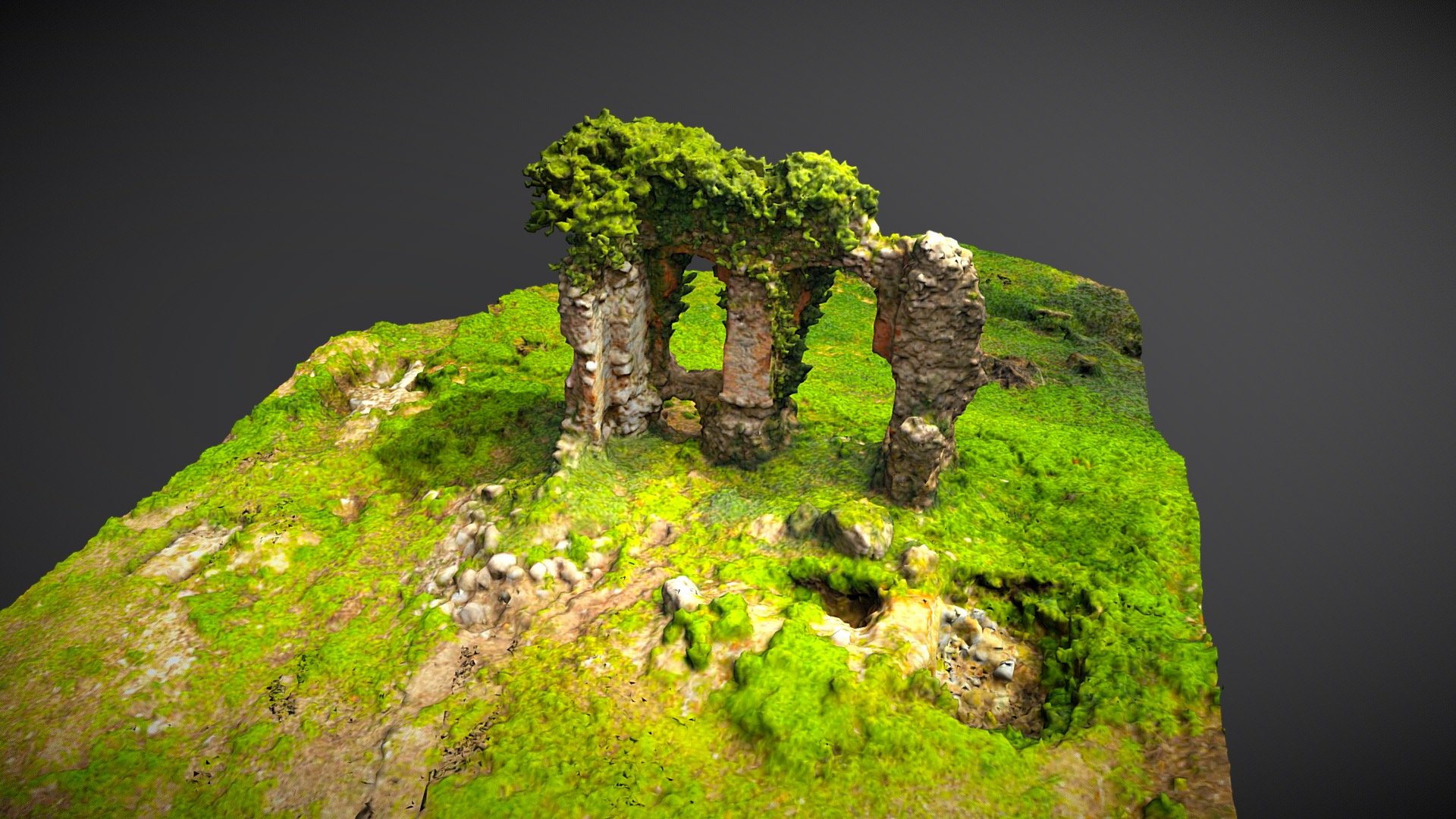 Medieval Water Castle Ruin — Sketchfab embed 3D viewer