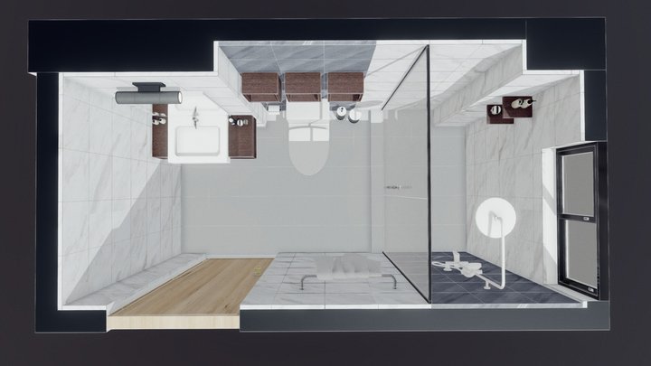 Toilet Layout Interior Design 3D Model