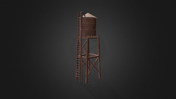 Rusted Water Tank 3D Model