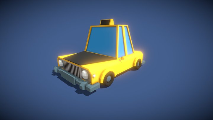 LowPoly Toy car (Taxi) 3D Model