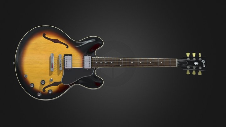 Gibson ES-335 Vintage Burst Electric Guitar 3D Model