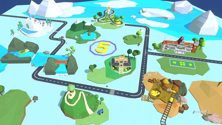 Low poly City New Zealand 3D Model