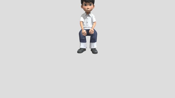 SCHOOL BOY 2 Sitting 3D Model