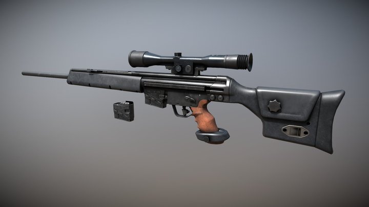 HK PSG-1 Sniper Rifle 3D Model