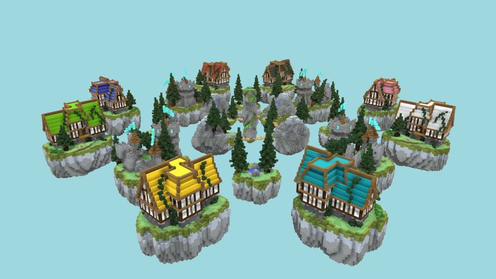 "Ruins" - Minecraft bedwars map 3D Model
