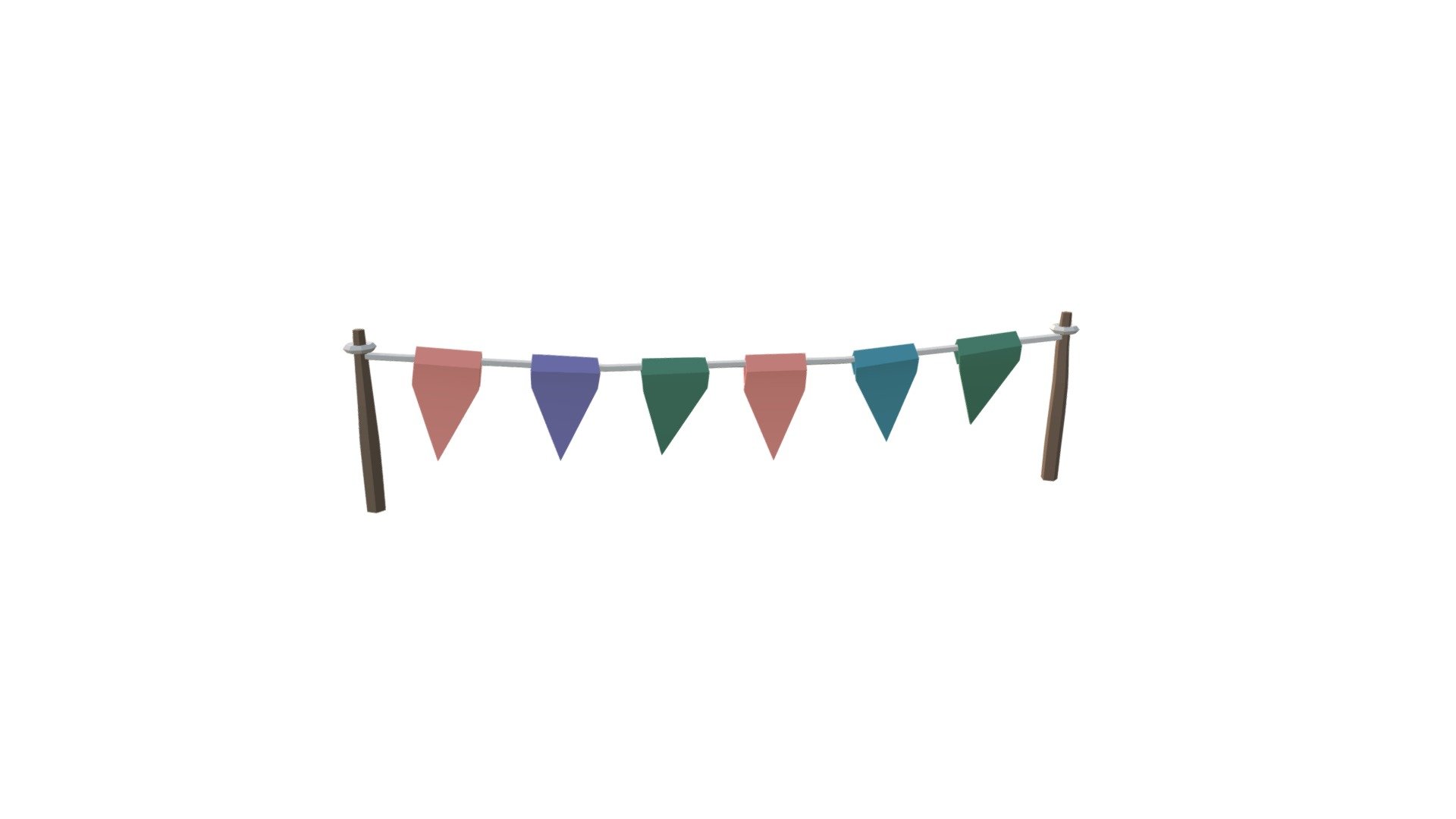 Fence with 6 flags and 2 legs