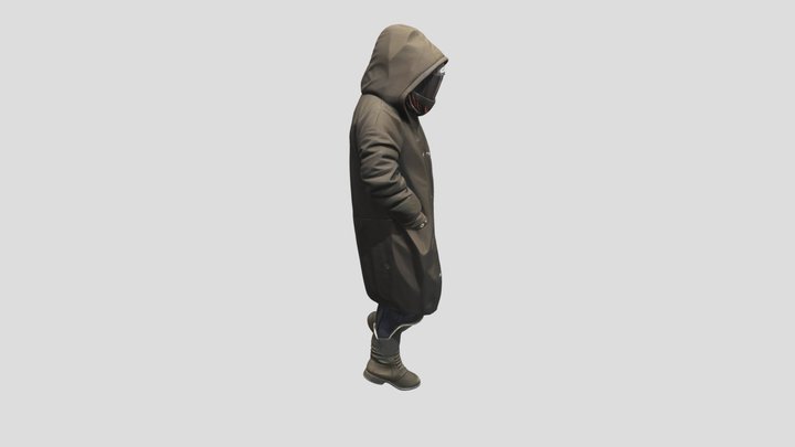 Black Hooded Coat Figure by Tripo – Modello 3D gratuito STL