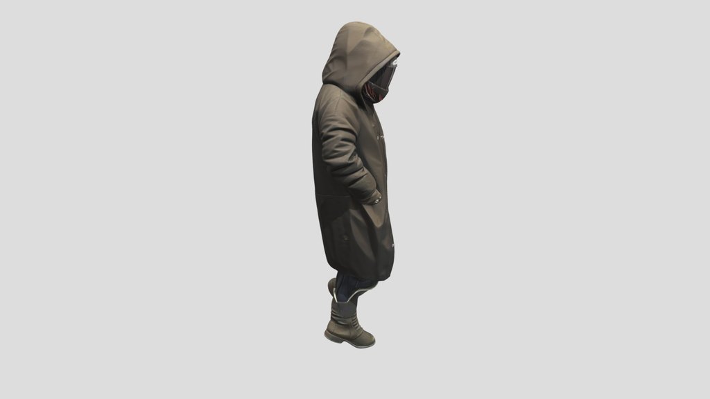 Black Hooded Coat Figure by Tripo