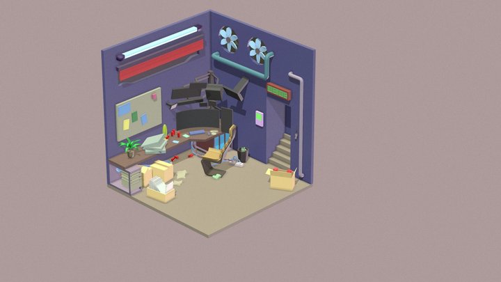 Isometric room 3D Model