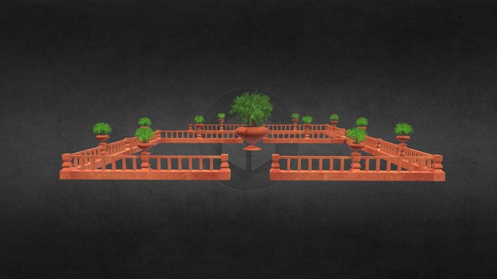 Fence with terracotta pot