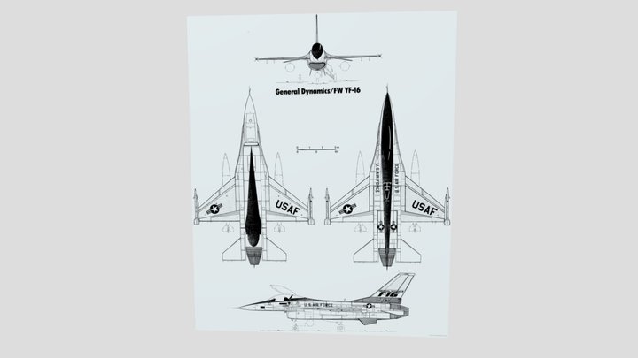 YF-16 design template – Free 3D Model STL