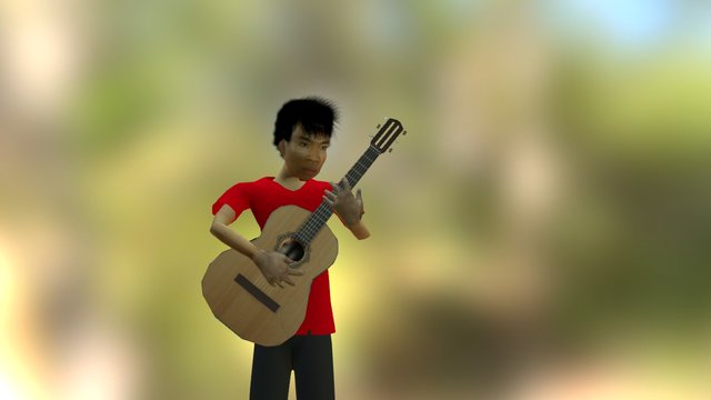 [Animation] I'm Playing a guitar 3D Model