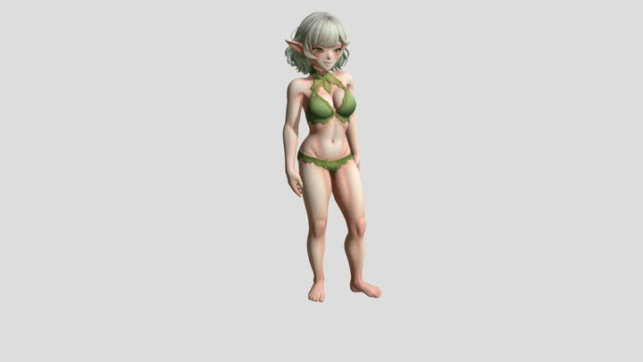 Forest Elf: Game Character (Low-Poly, VR Ready) 3D Model