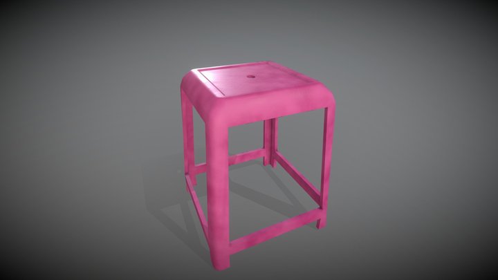 Plastic Stool 3D Model