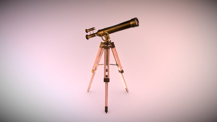 Retro Vintage Teleskop 3D Model