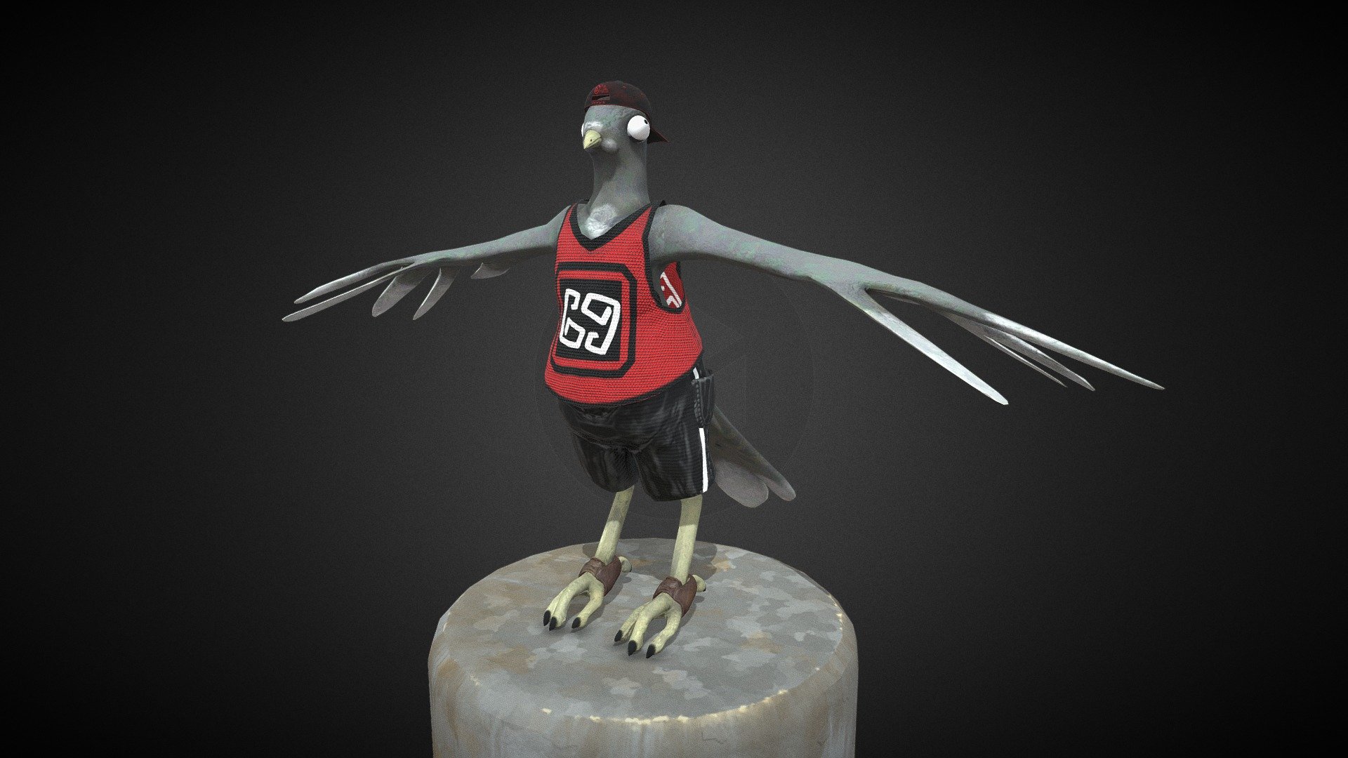 Basketball pigeon 3D model by Raven13080 [ce853af] Sketchfab